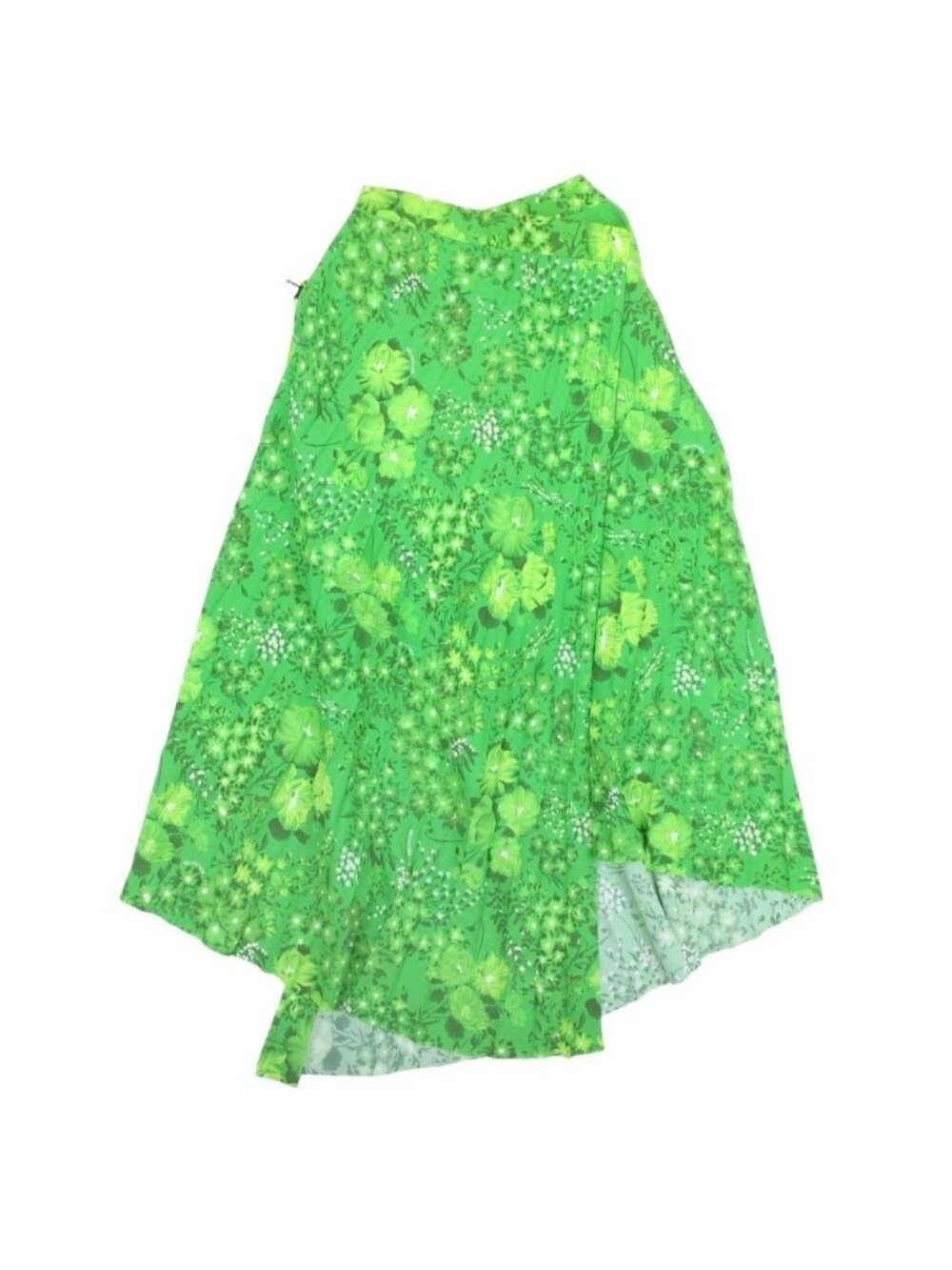Balenciaga Asymmetric Design Pleated Long Skirt Floral Pattern Shape Softening
